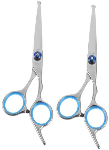 FRCOLOR 2stücke Pet Haarschneidescheren Professionelle Runde Kopf- Für Haustiere Tragbar Rostfreiem Ergonomischer Griff Für Heimgebrauch Und Tierpflege