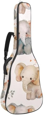 Gitarrentasche in voller Größe, wasserdichte Gitarren-Abdeckung, Tragetasche für akustische klassische E-Gitarren, süßes Fuchs, Tiere, Waldmuster, Mehrfarbig 04, 42.9x16.9x4.7 in, Lässiger