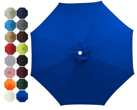 P Ersatzdach für Terrassenschirm aus Polyester, 300 cm, rot, Bezug für Outdoor-Schirm, 6 Streben, Stoffbezug für Gartenschirm, wasserdicht und UV-beständig