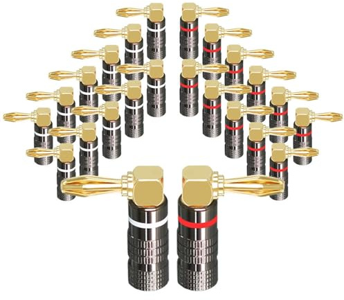 4 mm banankontakt, 24K guldpläterad ren kopparhögtalaradapter, skruvpluggar, ljud banankontakter(2 st, bladtyp)