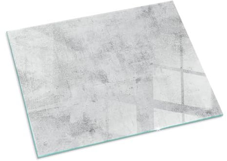 Placa para Chimenea 80x60cm Resistente a Altas Temperaturas Protector de Suelo Cristal Templado Decoración de la Sala de Estar Chispas y Arañazos Protector - Textura de hormigón Crudo