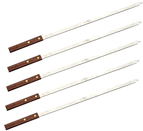 TOYANDONA 5 Pièces Brochettes Acier Inoxydable pour Barbecue Design Plat pour Viande Réutilisables Durables pour Dîners