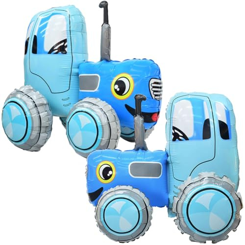 MEZHEN Folienballon Traktor Geburtstagsdeko Ballon Auto Luftballon Folie Luftballons Stehend Ballons Traktor Deko Geburtstag Kindergeburtstag Geburtstagsfeier Cars 2 Stück
