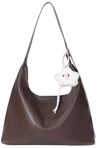 boshiho Damen Handtasche Leder Schultertasche Tote Bag Hobo Bag mit Reißverschluss — Elegante Umhängetasche Groß für Arbeit Einkaufen Reisen Geschenk