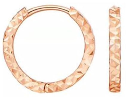 KnSam Au750 Rosegold Creole Hoop Echt Gold Schmuck, Ohrringe Weihnachten Vintage Rhombus Design, Ohrringe Jugendstil 18K Gold