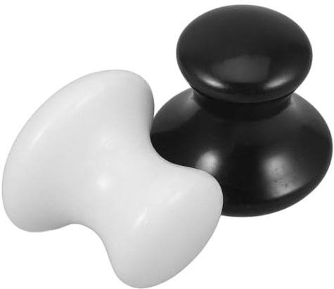 Ciieeo 2 Stück Gua Sha Massagepilz aus Naturstein Glatt Polierte Gesichts und Muskelmassagesteine Geeignet für Stressabbau und Entspannung nach Training Wellness Massagewerkzeug