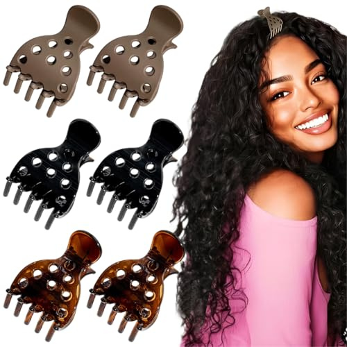 6 pezzi fermagli volumizzanti per capelli ricci, fermagli a artiglio per volume e radici, sollevatori di radice per ricci elastici, clip volume capelli ricci, multicolore, unisex, adulti