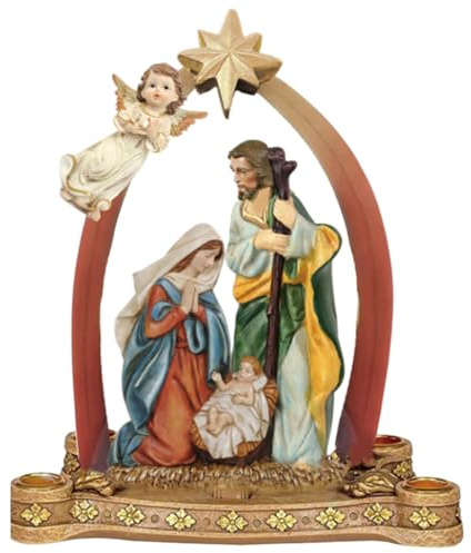 Portavelas de Adviento Conjunto de Natividad Detallado María José Niño Jesús Ángel Centros de Mesa de Navidad para Mesas Uso Decorativo Espiritual Portavelas