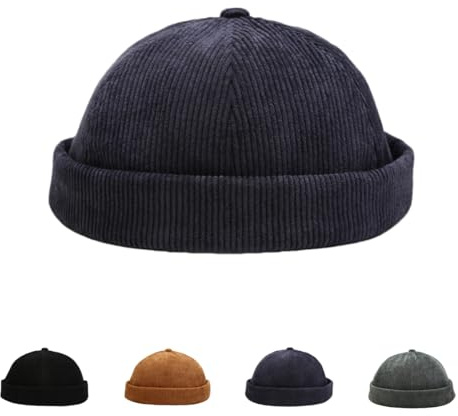 Docker hatt för man manchester kantlös manschett retro arbetare hatt mössa sjöman klocka keps justerbar