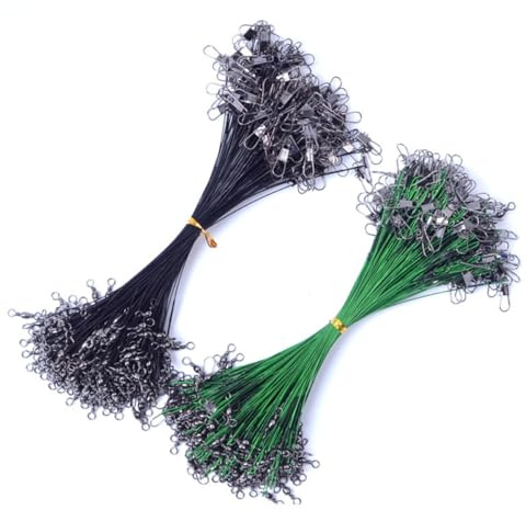 JHKNNK 50 Unidades de Línea de Acero Superresistente 20 CM para Pesca Líder y Accesorios de Sedal, Adecuado para Pesca en Alta Mar