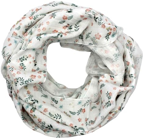 Musselin Loop Schal Schlauchschal 100% feine Baumwolle Damenhalstuch Halstuch Damen Frauen Frühling Herbst ca.160 x 70 cm