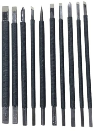 LIGHTAOTAO Kit Profesional de 10 Herramientas para Tallar Piedra, Buriles de Acero de Tungsteno para Grabado Detallado, Adecuado y Aficionados