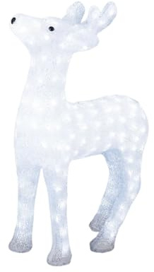 Konstsmide LED Acryl Rentier, groß, 176 kalt weiße Dioden, 24V Außentrafo, transparentes Kabel