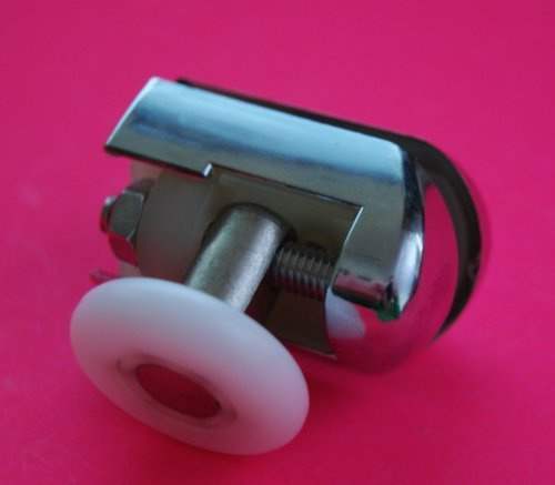ShowerPart Single Height Adjustable Top Shower Door Rollers/Wheels/Runner L069, Shower Door Wheel Diameter 25mm, Wheel Thickness 6mm, Chrome plated Plastic, Shower Door Replacement Parts, 2x