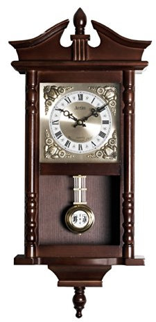 Acctim Westbury Radio Controlled Large Dark Wooden Westminster Chiming regulator Quartz Wall Clock with pendulum