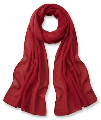 TigerTie Damen Chiffon Schal Halstuch – Luftig und angenehm zu tragen – 160 x 36 cm, einfarbig unicolor