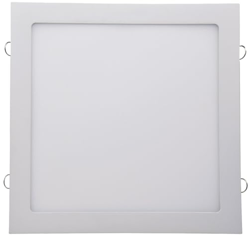 ChiliTec LED Panel quadratisch Deckeneinbau 30x30cm 20mm flach 230V 24W 2150Lumen inkl. Trafo Unterputz Montage 2900K Lichtfarbe warmweiß Rahmen weiß