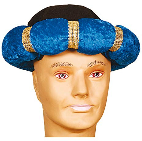 Amakando Orientalischer Turban für Männer & Frauen/Blau in KW 60 / Arabisches Kostüm-Accessoire Sultan/Passend zu Karneval & Themenabend