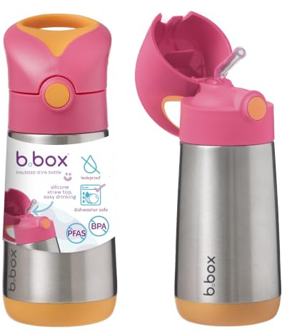 b.box Botella de Agua Termo para Agua y Bebidas | Botella de Agua de Acero Inoxidable de Doble Capa Aislante | Mantiene las Bebidas Frías Hasta 8h y Calientes Hasta 6h | 350 ml