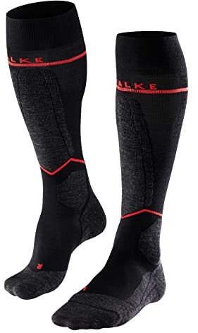 FALKE SK4 Energizing Light M Kh lana hilo funcional con compresión 1 par, Calcetines de esquí Hombre, Negro Black-Mix 3010, 42-43