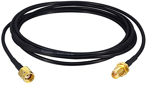 Boobrie RP-SMA - Cable coaxial (2 m, RG174 RP-SMA macho a RP-SMA hembra, cable de antena RP SMA, cable alargador para antena WiFi 4G, etc., RG174 RP SMA, cable coaxial de macho a hembra)