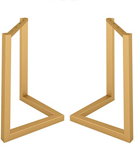 ZXCVBNAS 2 Stück Tischbein | schwerlast Tischgestell für große Tische | Möbelkufen stabil | Tischbeine Esstisch, Schreibtisch, Couchtisch, Bank, Konferenztisch, DIY, Möbelbeine,Gold,50 * 68cm