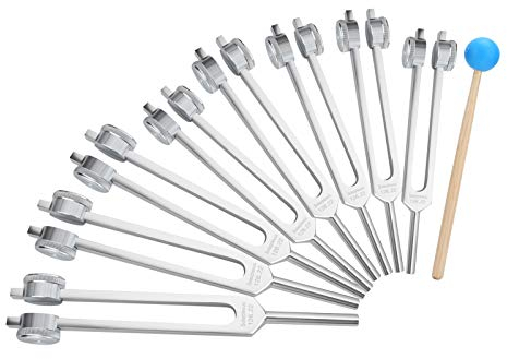 8 Stimmgabel-Set, 126,22 Hz - 272,20 Hz Stimmgabel-Hammer-Werkzeugset mit Aufbewahrungsbox für Klangtherapie, perfekte Heilung, Musikinstrument, Balancieren, Heiler, Vibration, Klangtherapeut