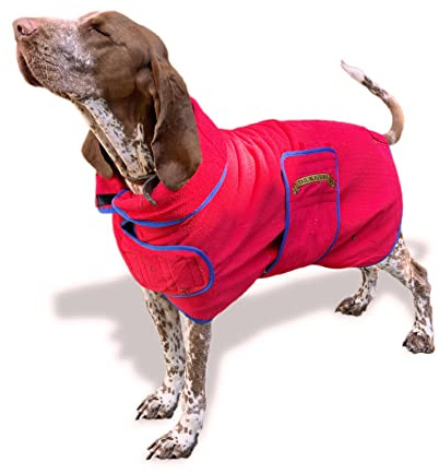 TAIL BLAZERS™ UK Hunde-Trockenmantel, super saugfähig, doppellagig, Mikrofaser, Hundebademantel für Hundebäder und Spaziergänge, ultraweicher Hunde-Frottee-Trockenmantel, maschinenwaschbar, Größe L,