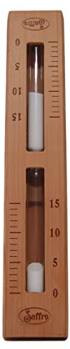 Saffro Sand Timer for Sauna, Red Cedar Hourglass Beautifully Crafted, Wall Mounted for Easy Use, 15 Minute Timer for Fine Experience