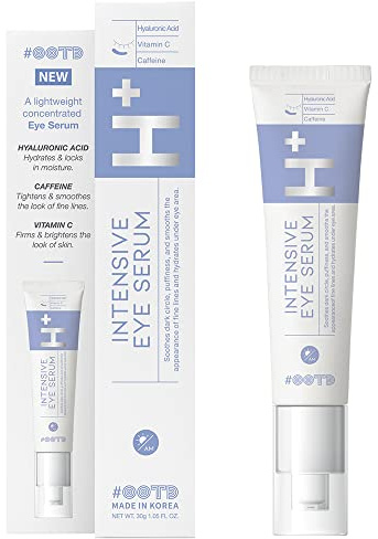 #OOTD Sérum intensif pour les yeux A.M avec acide hyaluronique, caféine et vitamine C, sérum contour des yeux, hydratant et lumineux, 30 g