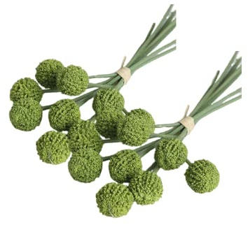 18 Stiele künstliche Blumen Billy Kugeln,25,4 cm künstlicher Billy Button Blumenstrauß,permanente Blume Craspedia für DIY Handwerk Kranz,Tisch,Hochzeit,Party, Tafelaufsätze,Urlaubsgeschäft (grün) | Permanenter Blumenstrauß aus Craspedia für Bastelarbeiten, Kranz, Tischdekoration, Hochzeitsfeier, Dekoration, Urlaubsladen