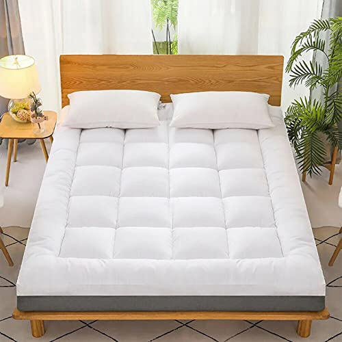 VL Single Mattress Topper 1400 GSM Extra Thick Mattress Topper Memory Foam Feel Soft Quilted Bed Topper Breathable Mattress Enhancer for Comfortable Sleep (10cm, Single - 90 x 190 CM)