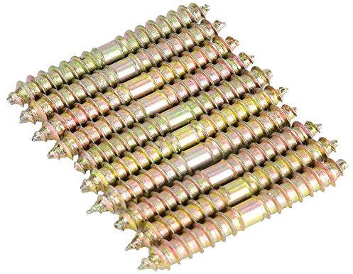 10Pcs Double End Furniture Screw Self Tapping Thread Dowel Screws Hanger Bolts Woodworking Dowel for Wood Connecting