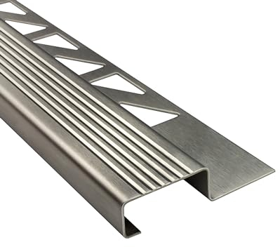 20x Stufenprofil Edelstahl Fliesenleiste Profil Treppen Schiene H10mm gebürstet