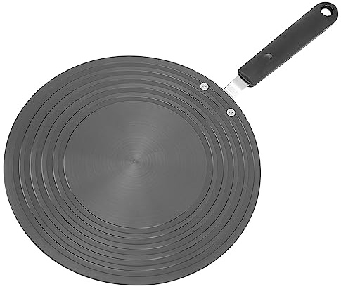 TOPINCN Wärmediffusor, Edelstahl-Induktionsdiffusorplatte mit Faltbarem PP-Griff, Induktionsadapter, Diffusor-Konverter, Kochfeld-Simmerringplatte für Elektro-Gasherd, Glas (28cm)