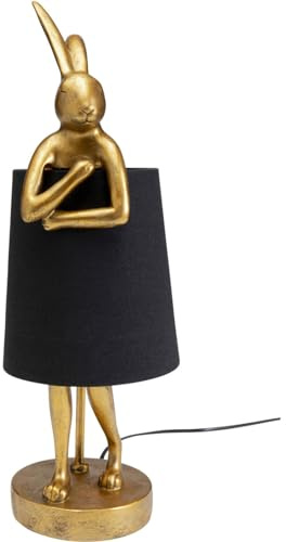 Kare Design Tischleuchte Animal Rabbit, Gold/Schwarz, 50x17x20 cm, Tischlampe, Nachttischlampe, Hasenleuchte, Tiermotiv, Leuchtmittel nicht inklusive, Wohnzimmer