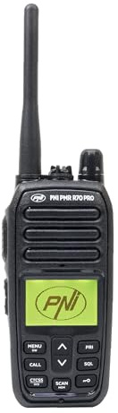 Emisora de Radio portátil PNI PMR R70 Pro 446MHz, 16CH 0.5W, 99 Canales programables PC, 50 Tonos CTCSS y 166 DCS, IP67, no Requiere Licencia