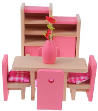 KOMBIUDA Miniaturmöbel Satz 1:12 Holz Für Minihäuser Dekoration DIY Requisiten Mit Design