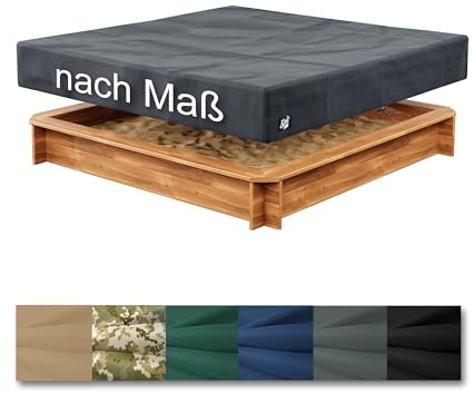 Epic Tube Sandkasten Abdeckung nach Maß (als Schutzhülle, Abdeckplane für Spielkiste, Sandbox, Sandspielplatz), Oxford 600D, wasserdicht mit versiegelten Nähten, Robustes Zubehör - Made in EU