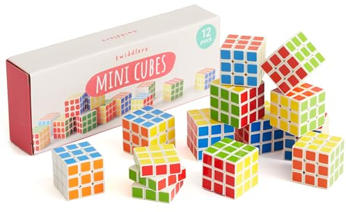 THE TWIDDLERS 12 Pezzi Mini Cubi Puzzle per Bambini, 3cm - Colori Vivaci Giochi Rompicapo Giocattoli Educativi, Comunione Gadget Bomboniere Compleanno