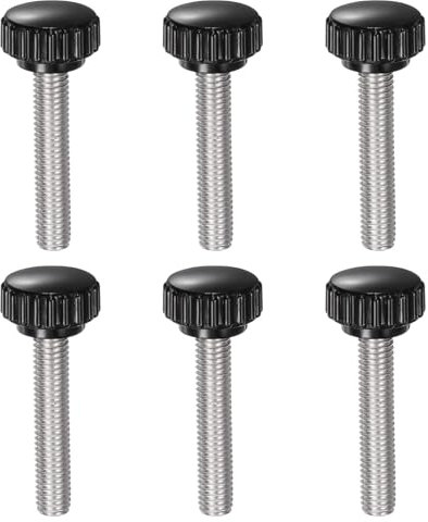 QUARKZMAN 6 Stück Rändelschraube mit Gewinde M8 x 40mm x 22mm Rundkopfschraube Edelstahl 304 Rundgriffbolzen Klemmknöpfe 22mm Handknöpfe Daumenschrauben Spannschraube für Industrie Maschine