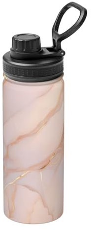 Rose Gold Marble Print Water Bottles Stainless Steel 18oz Heat Resistance Outdoors,Travel Cup Men Women