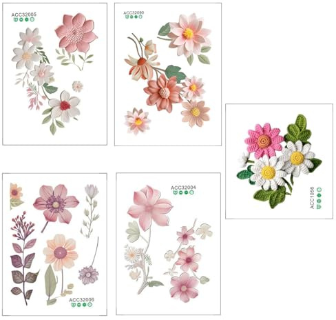QIBZI Pegatinas Decorativas para Interruptor de Luz - Flores, Pared, Decoración (5 Piezas)