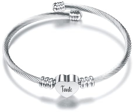 Aosyoisk Liebe Silber Armband für Frauen, personalisierte Öffnung Armband Schmuck Geschenk für Mutter, Tochter, Großmutter, Enkelin (Tante)