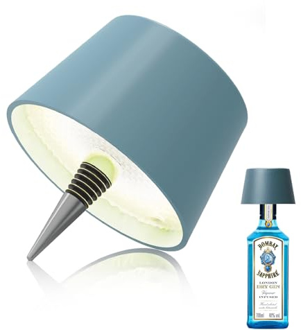 MU LIN lampada bottiglia ricaricabile,lampada da tavolo senza fili,Controllo Touch da 3 Modalita Temperatura di Colore, Dimmerabile, per Soggiorno, Ristorante