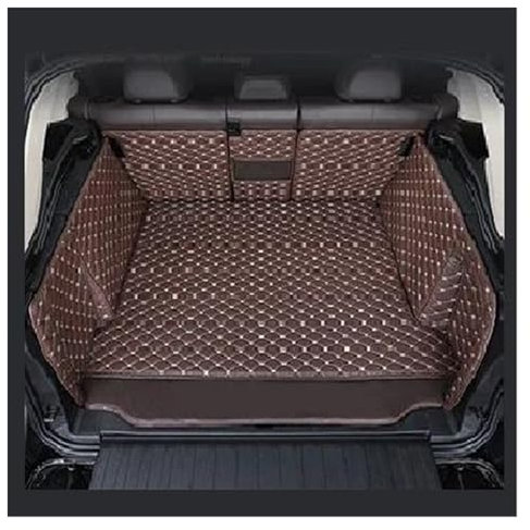 DZSCHUNLUSM Tapis de Coffre pour Mercedes pour Benz pour GLS Classe 2016-2021 Tapis Coffre Voiture en Cuir Doublure Chargement Accessoires Intérieurs Tapis Coffre Voiture(Coffee A)