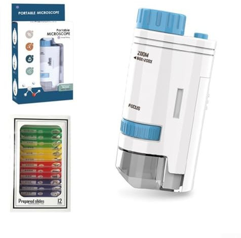 Mini-Taschenmikroskop für Erkundungen, leistungsstark, 80-fache Vergrößerung, 200-fache Vergrößerung (für Pink)
