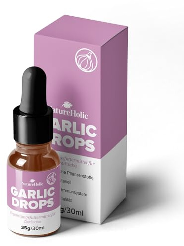NatureHolic Garlic Drops | Fischfutter Zusatz | Für Fische im Süßwasser & Salzwasser Aquarium | Fördert Vitalität, Farben & Wohlbefinden | 30ml