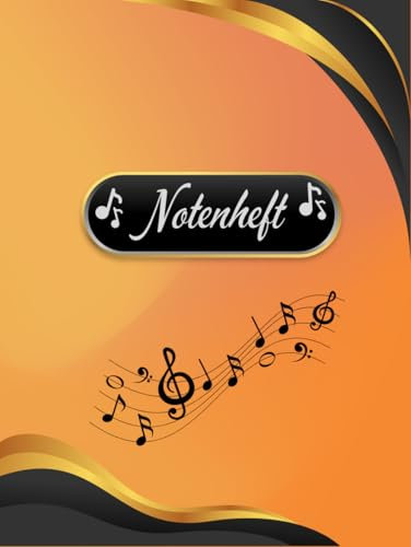 Notenheft Klavier Notenbuch Keyboard Musikunterricht Akkordeon Notenlinienheft Große Lineatur Klavierunterricht Anfänger Piano Orgelbuch DIN A4 ... Notensysteme Musiker Celesta B07B