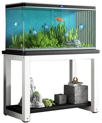 Vibeo Table for Fish Tank 27.5in High, Fish Tank Stand 10 20 30 40 50 Gallon, Terrarium Stand with Plant Shelf, Sturdy Aquarium Display Stand(Light Coffee,100x45cm(39 3/8 x17 3/4))